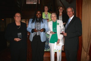 Fearless Feminists: (front l-r) Pamela Macklin, La'Tashe Mayes, Phyllis Wetherby, Rep. Dan Frankel; (back l-r) Joanne Tosti-Vasey, Rep. Erin Molchany